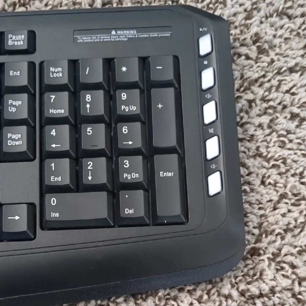 HP Black Full-Size Wired Multimedia Keyboard with Palm Rest